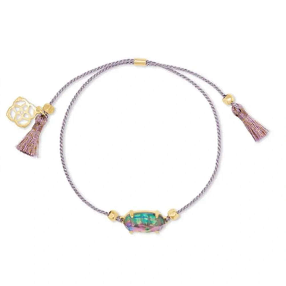 NWT Kendra Scott Everlyne Friendship bracelet in gold, lilac and abalone